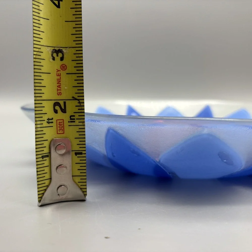 Villeroy & Boch Floral Vitrum Shallow‎ Bowl Daisy Blue Pink Fused Glass 10.5